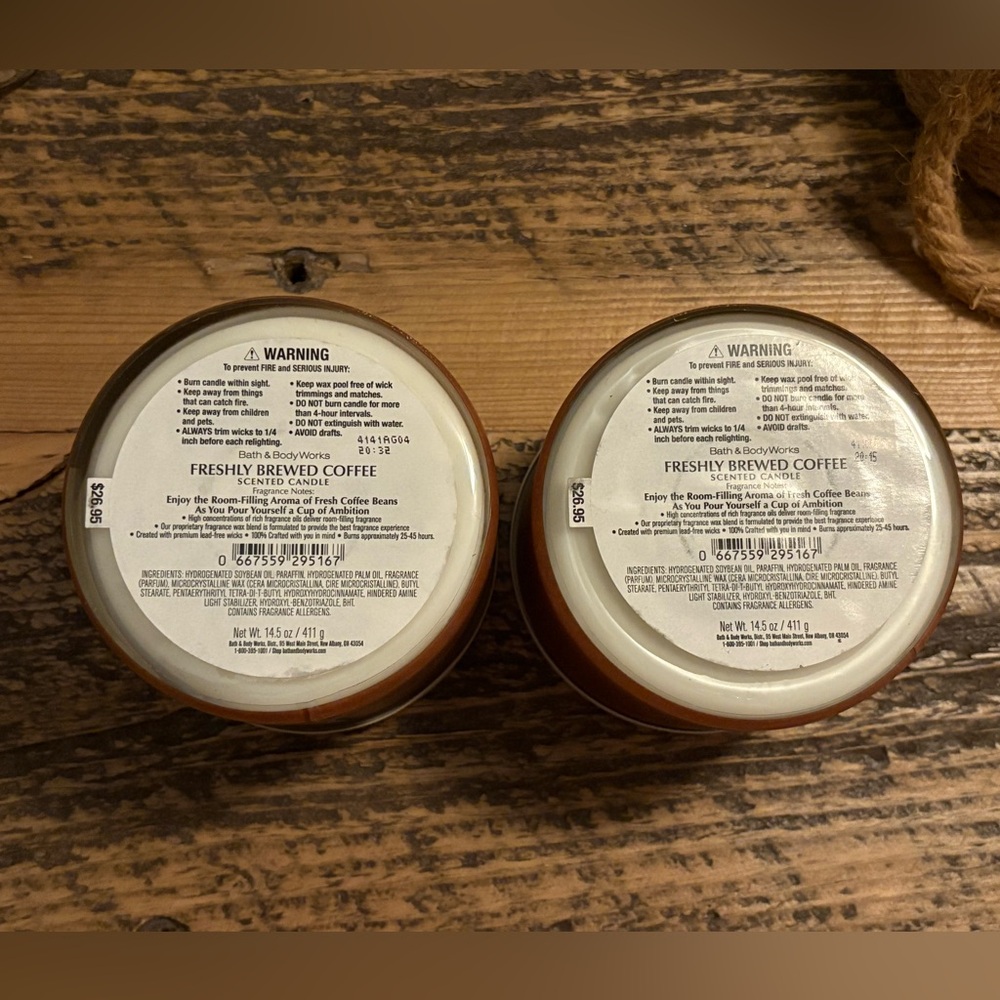 Bath and Bodyworks Freshly Brewed Coffee Scent Three Wick Candle NIB ~ Lot of 2 - Picture 3 of 3